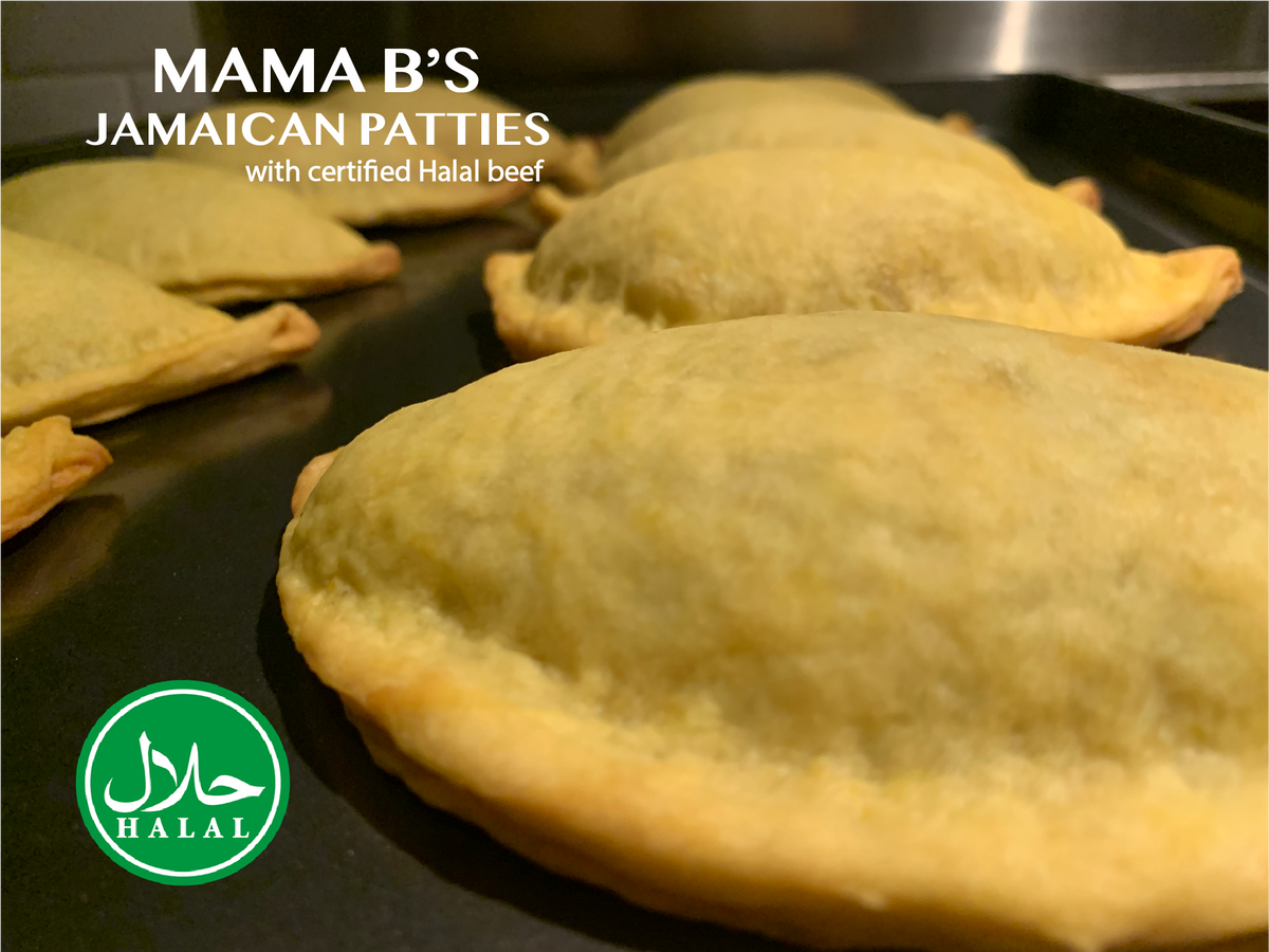 HALAL BEEF ORIGINAL PATTY ONE DOZEN Mama B's Jamaican Patties BC